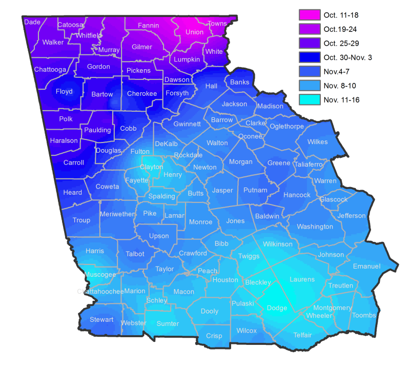7-day Zone Forecasts for North and Central Georgia