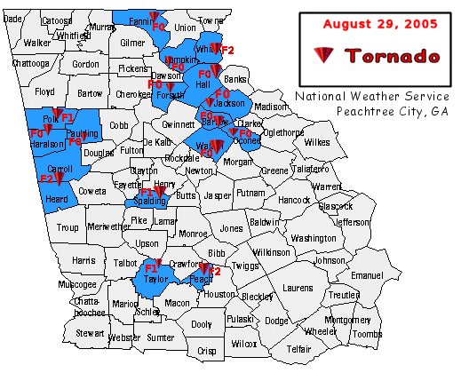 [ location of Katrina's tornadoes in Georgia ]