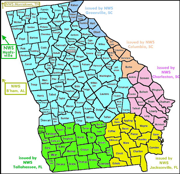 7-day Zone Forecasts for North and Central Georgia