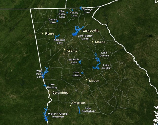 Physical Map Of Georgia