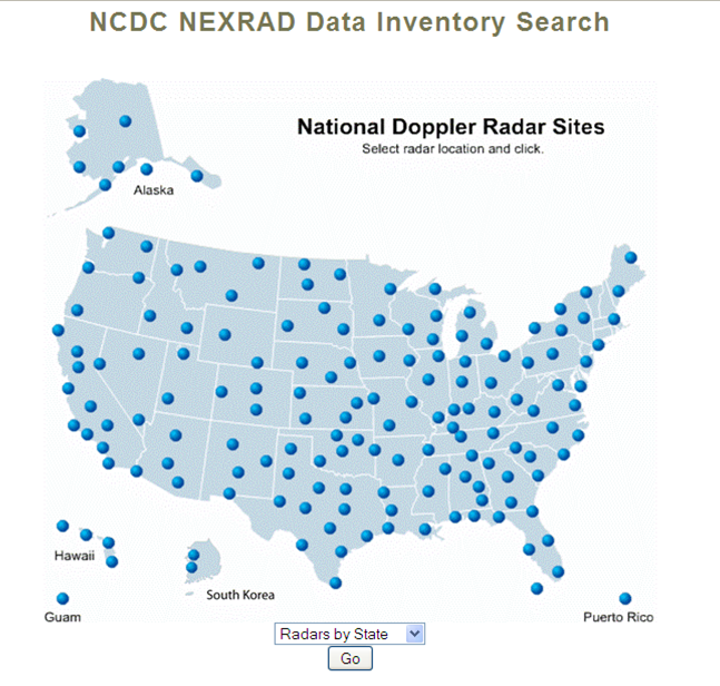 NCDC NEXRAD Data Inventory Search