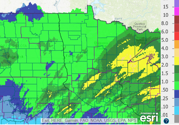 Photo of Liquid equivalent precipitation, which is if all the snow fell as rain.