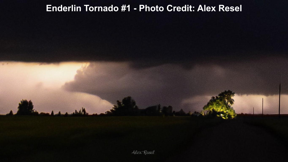 Lightning illuminated supercell prior to the EF3 Tornado near Enderlin, ND