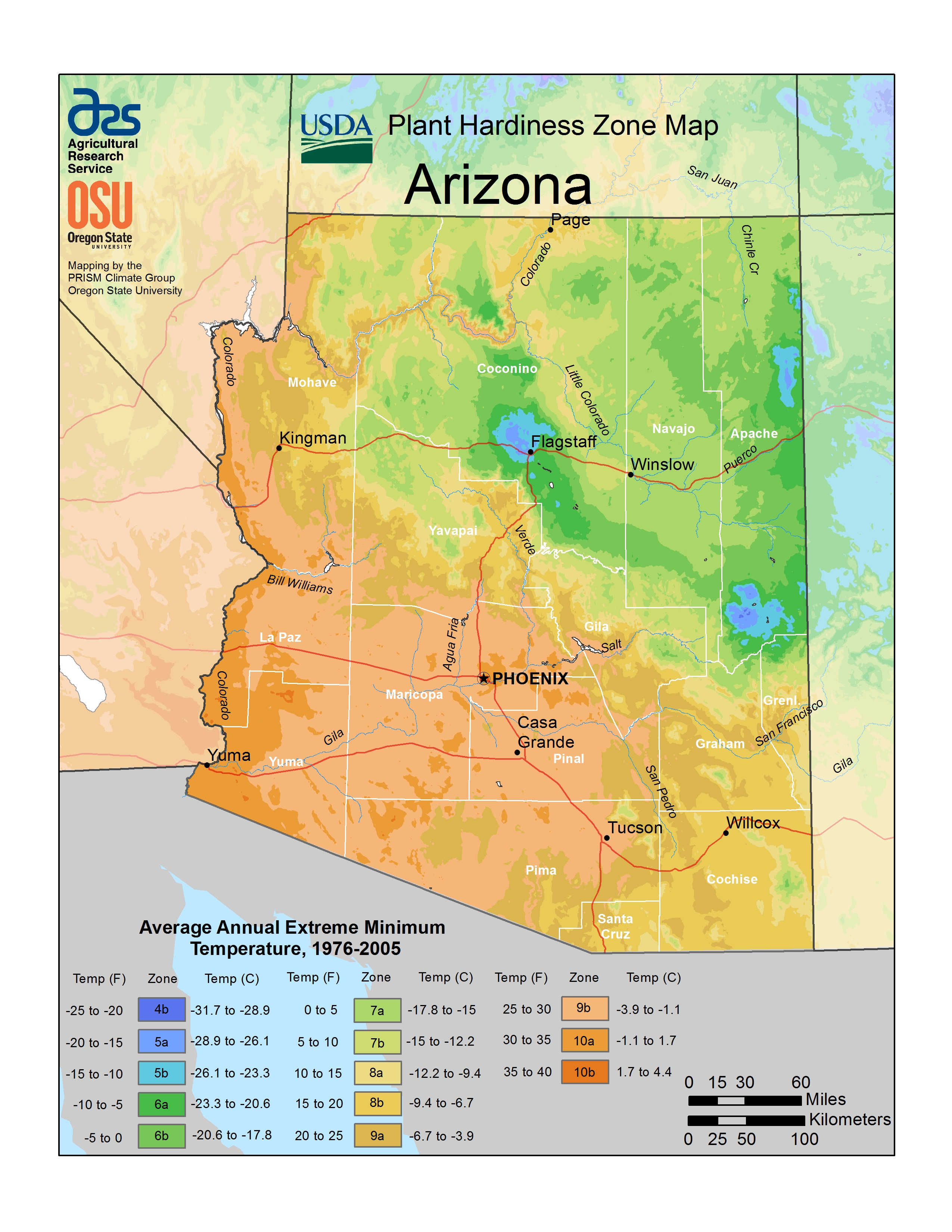 Arizona Plant Hardiness Zones