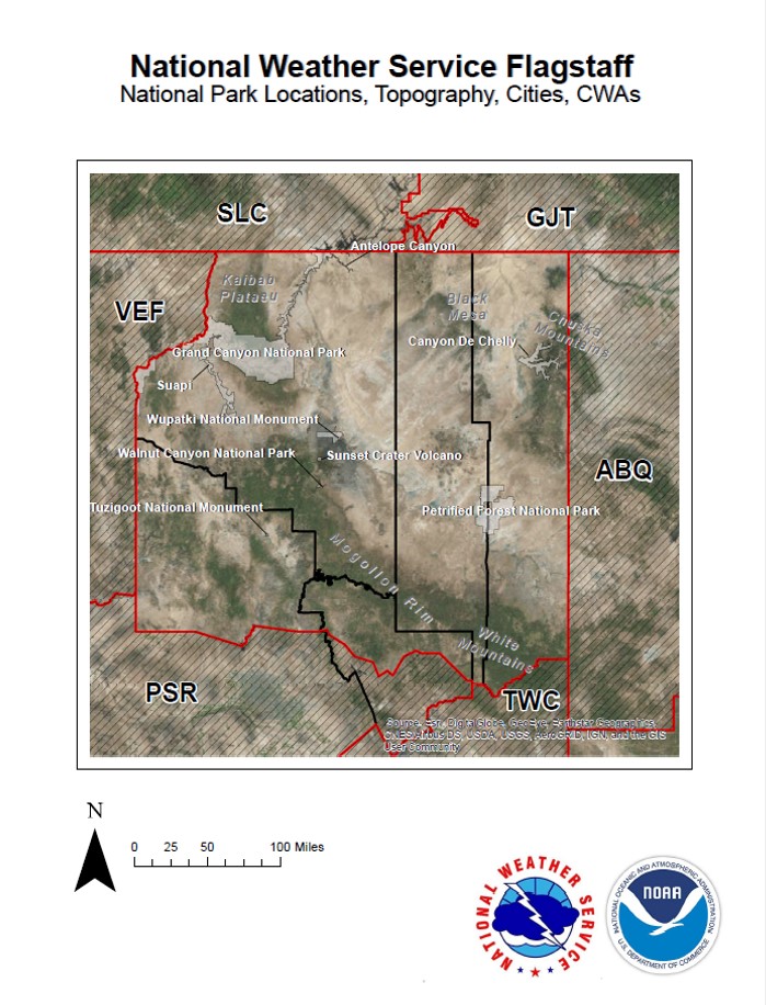Topographic Map and Recreational Opportunities in northern Arizona