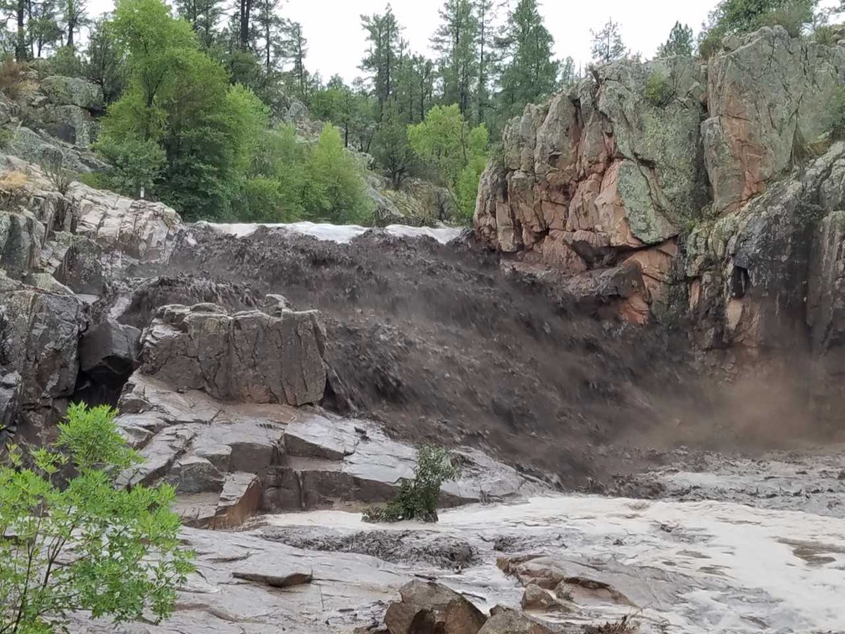 Photo Taken By Jack Lloyd of the Cold Springs Swimming Hole on July 15, 2017 showing significant flash flooding occurring.