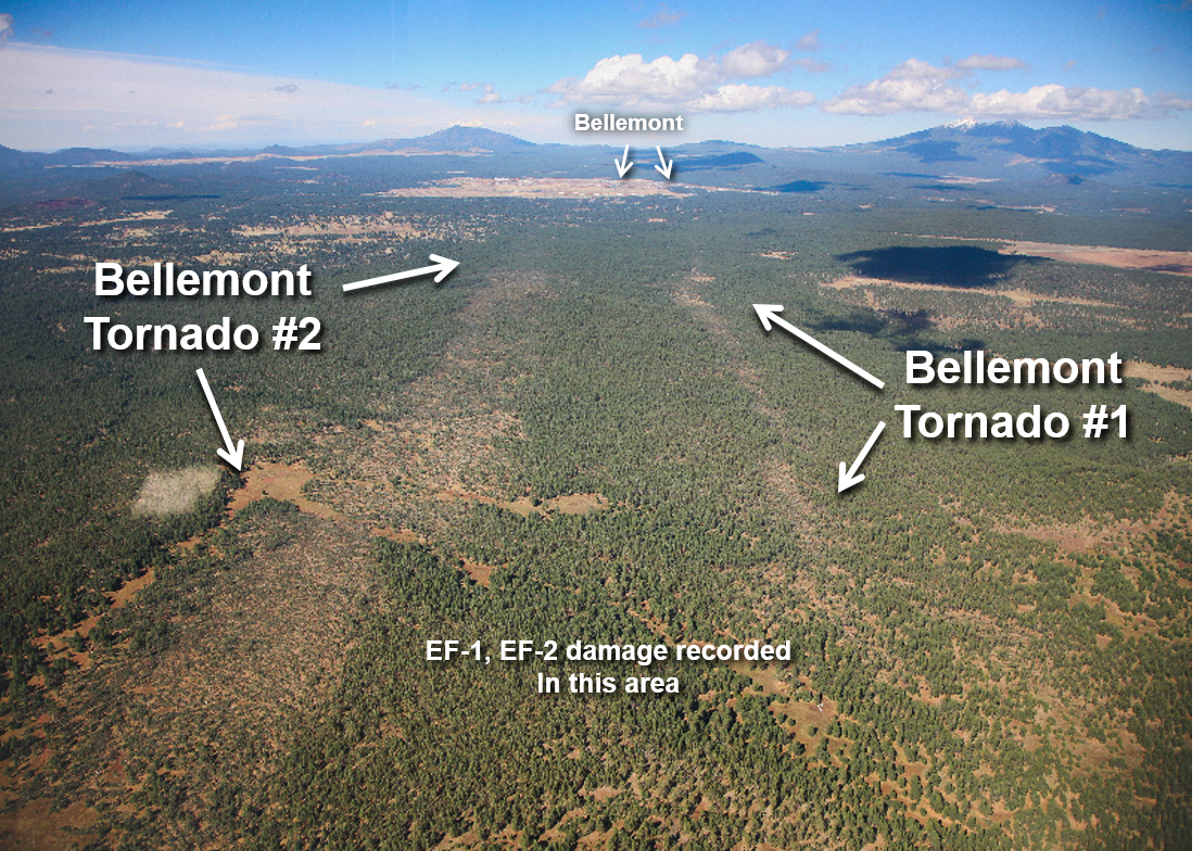 Arial View Of Tornado Tracks In Bellemont