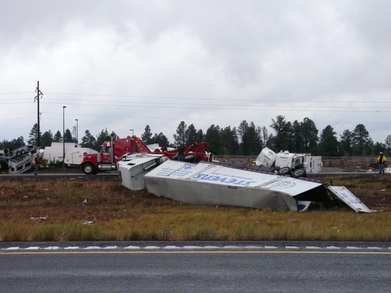 Semi Blown Over On I-40 In Bellemont