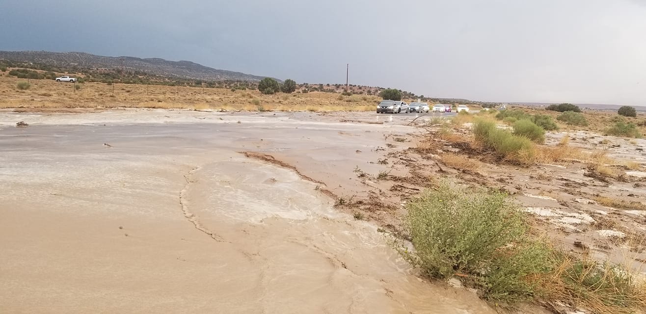 Unpaved road flooding