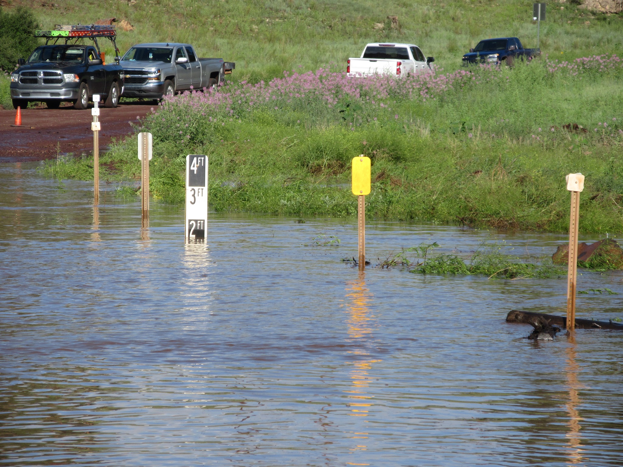 Flooded low water crossing