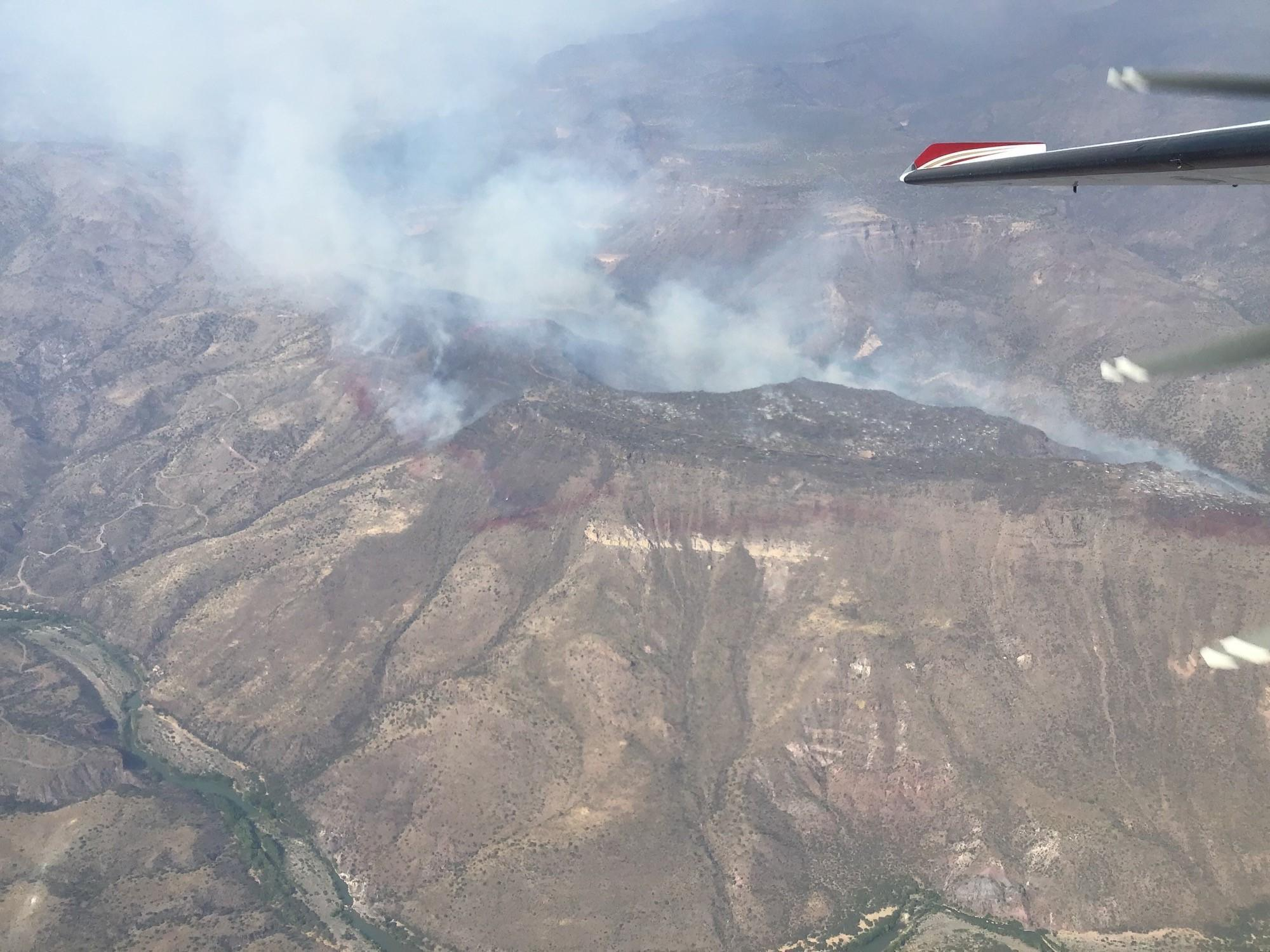 Aerial view of Backbone Fire