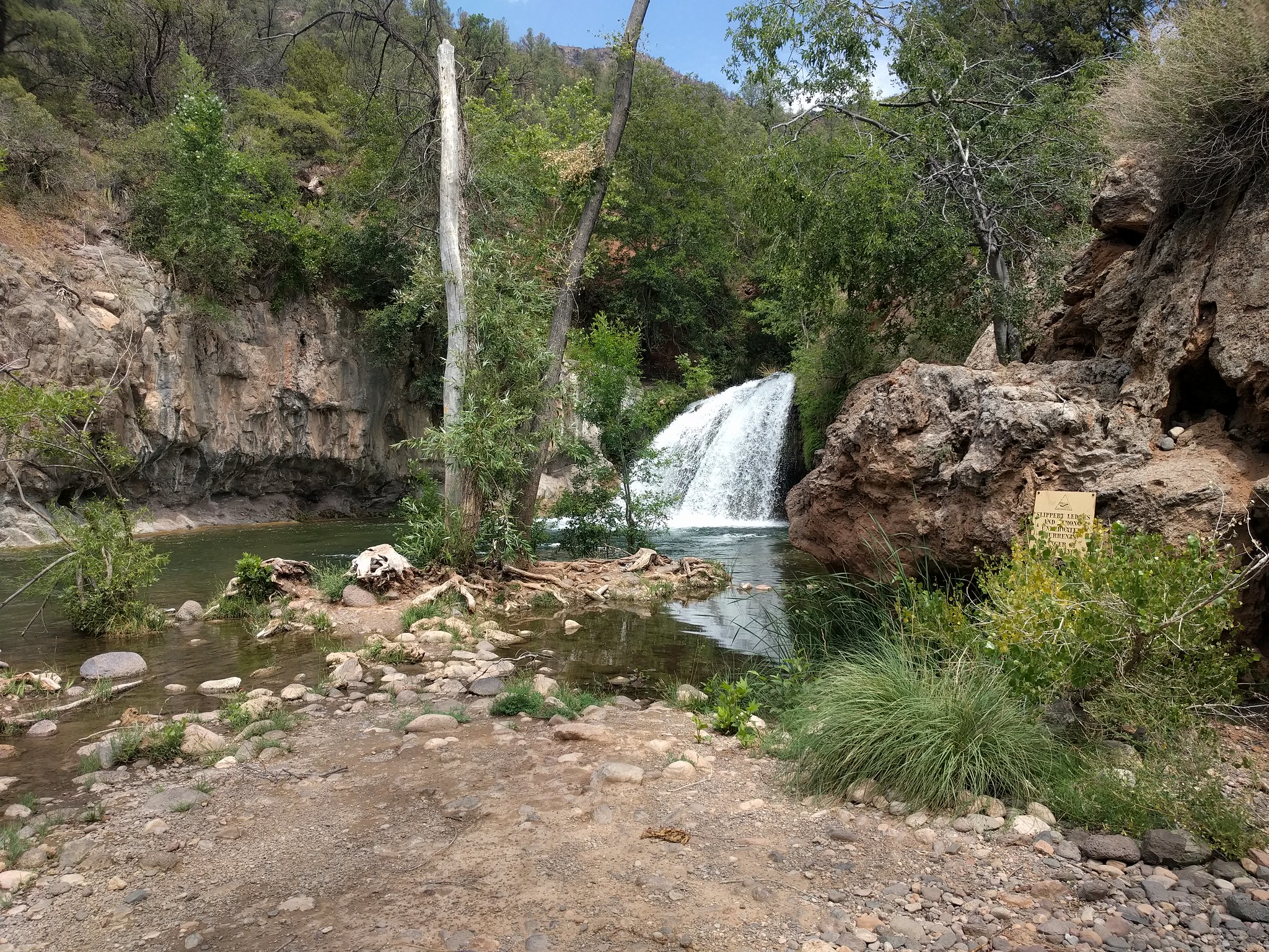 Fossil Creek Waterfall was spared for the fire.