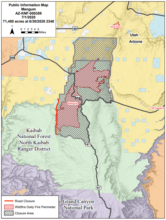 Mangum Fire perimeter as of June 30th, 2020.