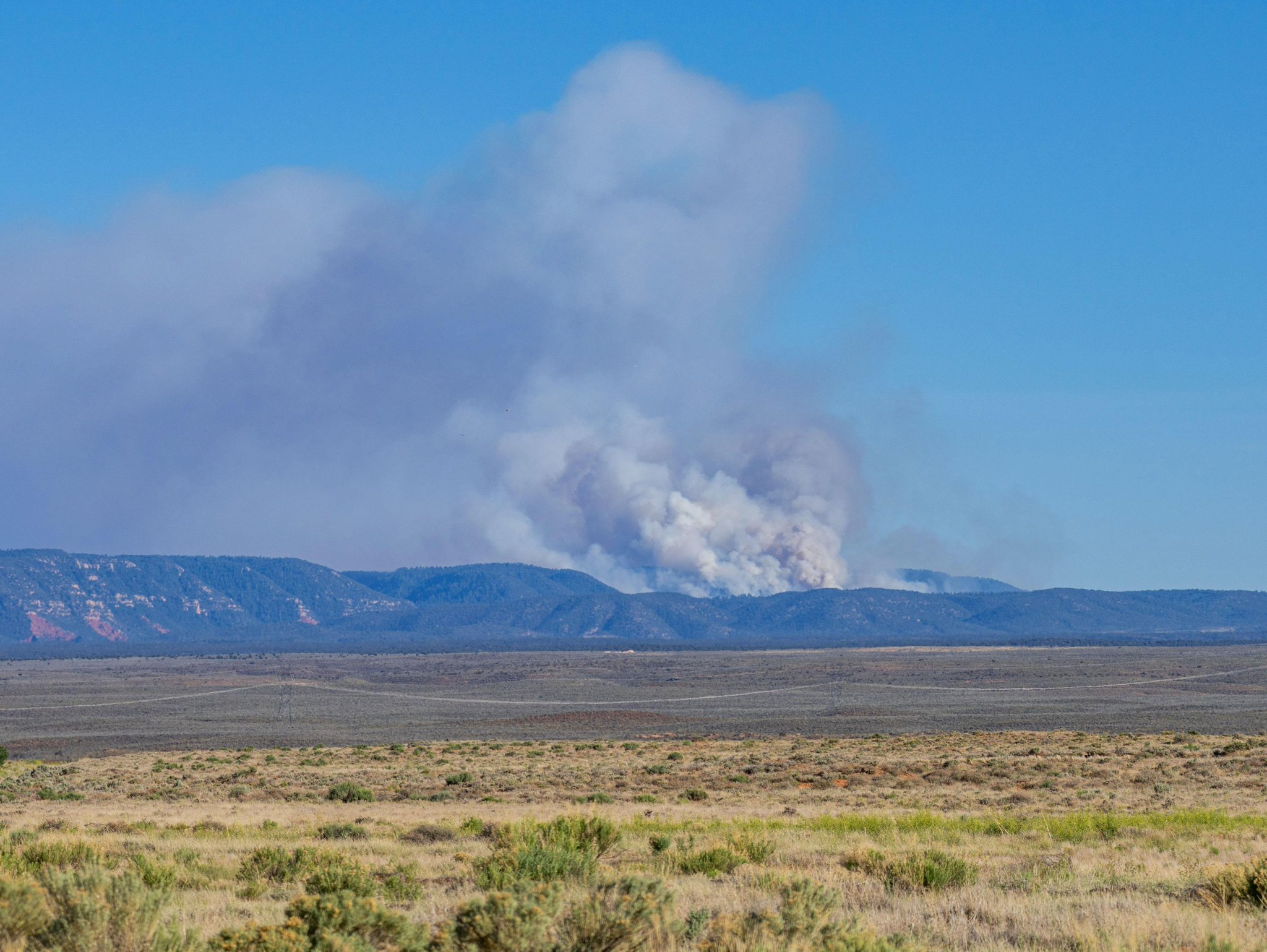 Smoke from Mangum Fire as seen from Fredonia, Ariz., on June 8, 2020. Photo by C.J. Adams. Credit Kaibab National Forest.