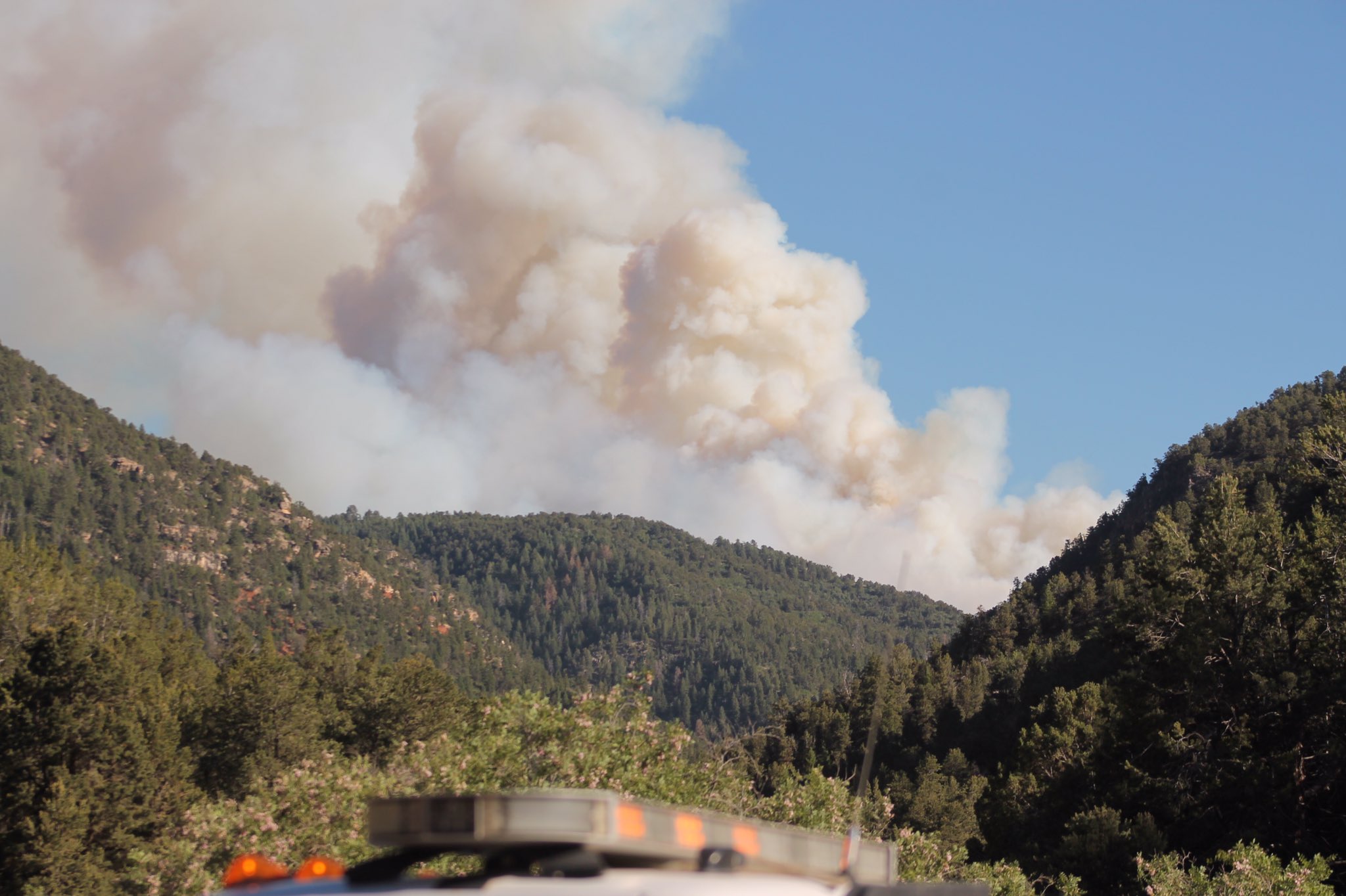 The intial smoke plume as seen on Wednesday June 8th, 2020 by Tyler Detwiler.