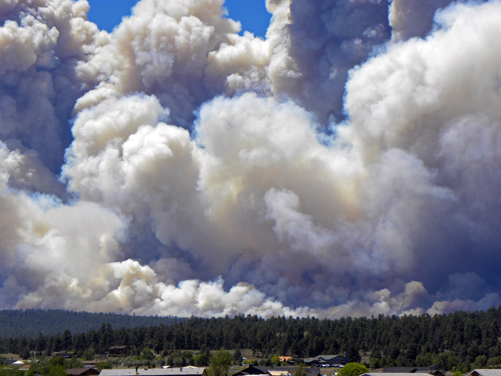 Smoke associated with the Schultz Fire. Photo credit: Mike Elson