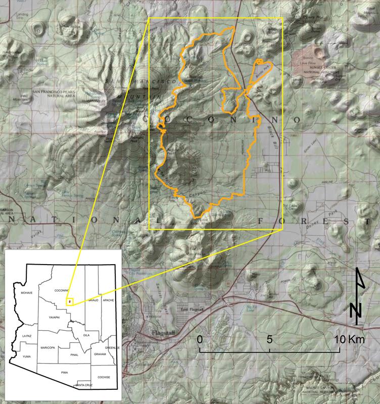 Outline of the Schultz Fire. Graphic Credit: USDA Forest Service, Rocky Mountain Research Station