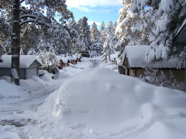 The aftermath of the storm as seen in Wildwood Hills Mobile Home Park in Flagstaff. Photo Credit: Coral Schooley