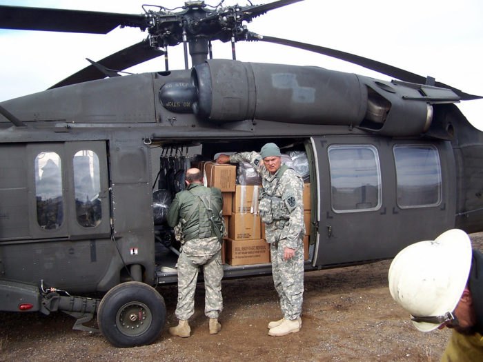 The National Guard delivered goods to rural areas across northern Arizona in the days following the storm. Photo Credit: Fireground/Flickr