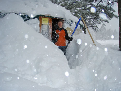 Several feet of snow fell at the Arizona Nordic Village in Flagstaff. Photo Credit: Arizona Nordic Village