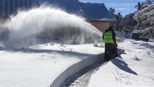 Heavy snow fell across the south rim of the Grand Canyon and brought up to two feet in some areas