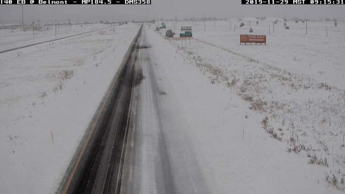 Interstate 40 was closed through a large portion of northern Arizona during the storm. Photo Credit: ADOT
