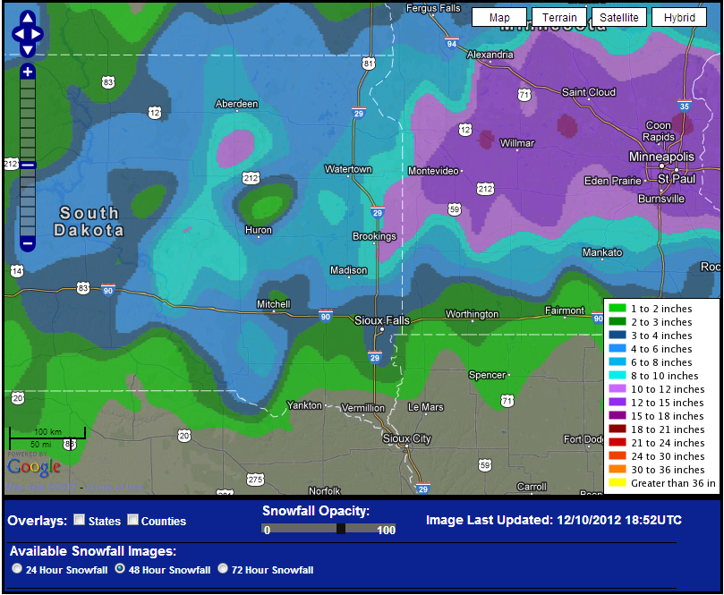 Estimated Snowfall Total Graphic