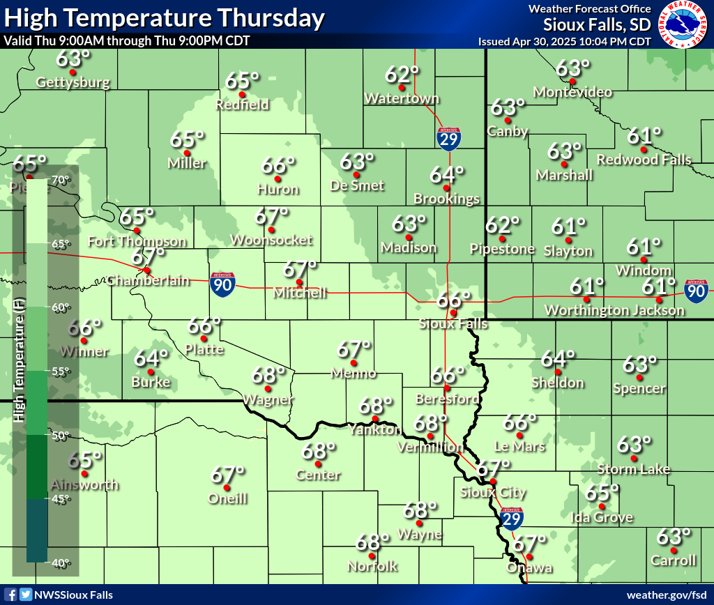 High temperatures for day 1