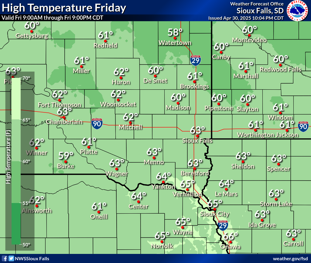 High temperatures for day 2
