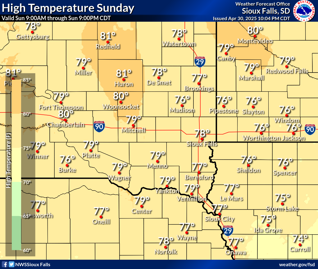High temperatures for day 4