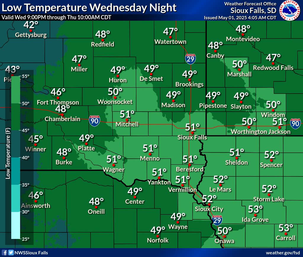 Low temperatures for day 1