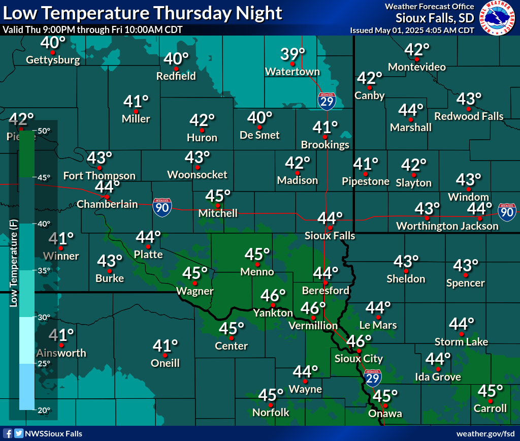 Low temperatures for day 2