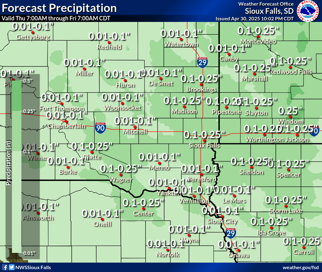 Day 1 forecast precipitation map