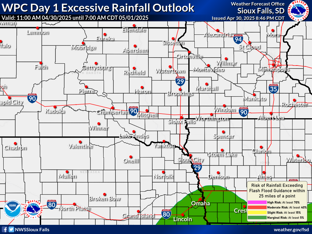 Day 1 excessive rainfall outlook map