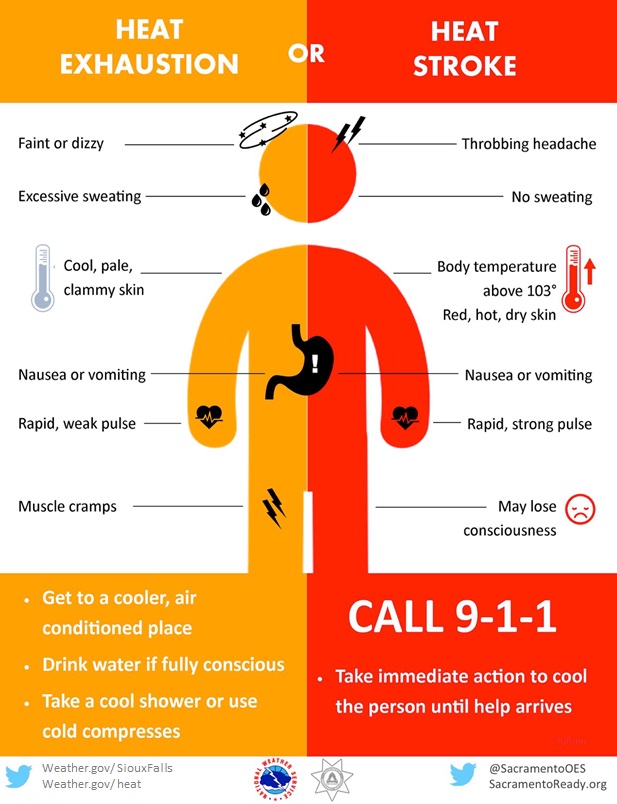 Heat Exhaustion vs Heat Stroke