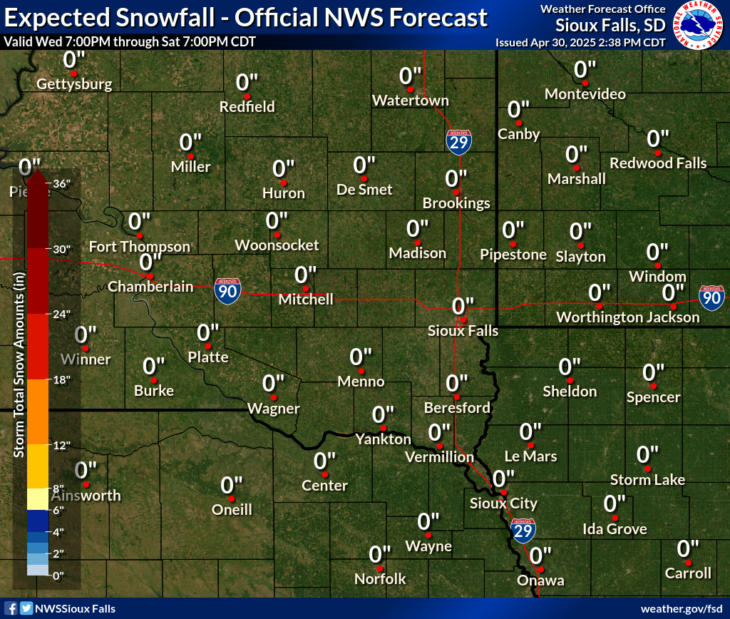 Expected Snowfall - Official NWS Forecast