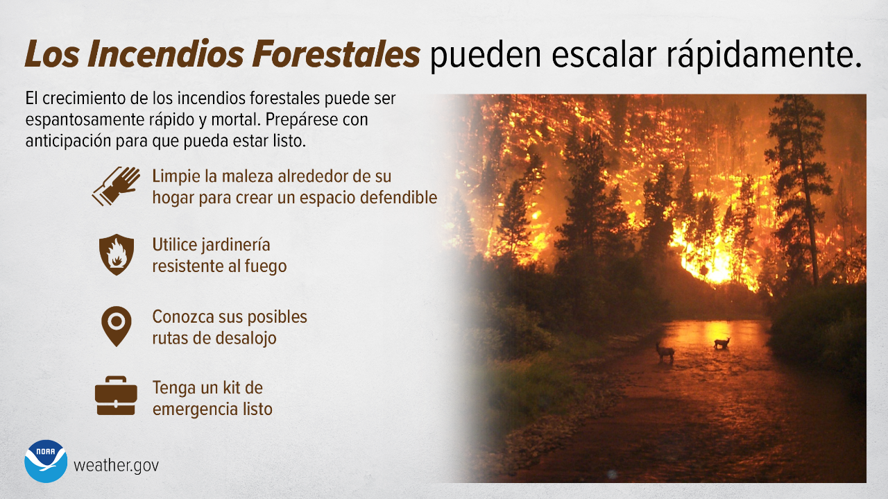 Los incendios forestales pueden escalar rápidamente