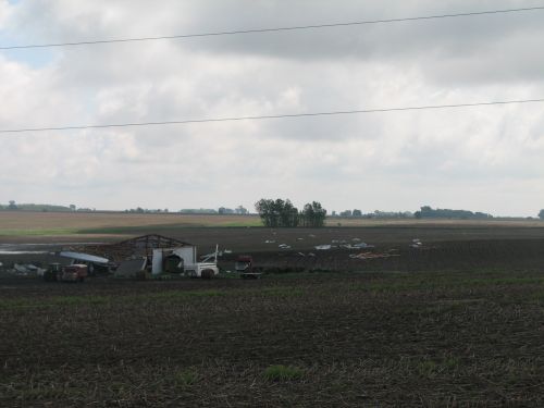 Damage to a farmstead near Wakonda, South Dakota