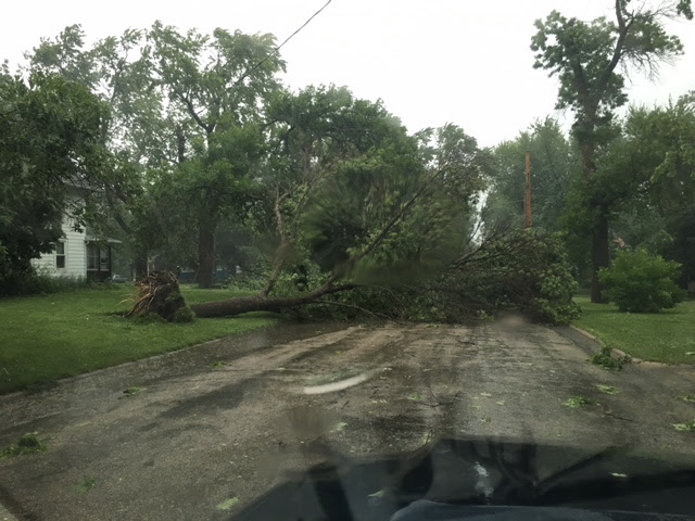 Wind damage in Dickinson County, Iowa