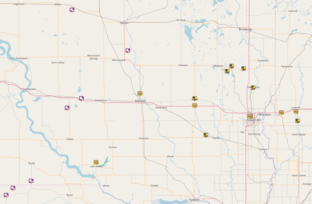 Map of storm reports