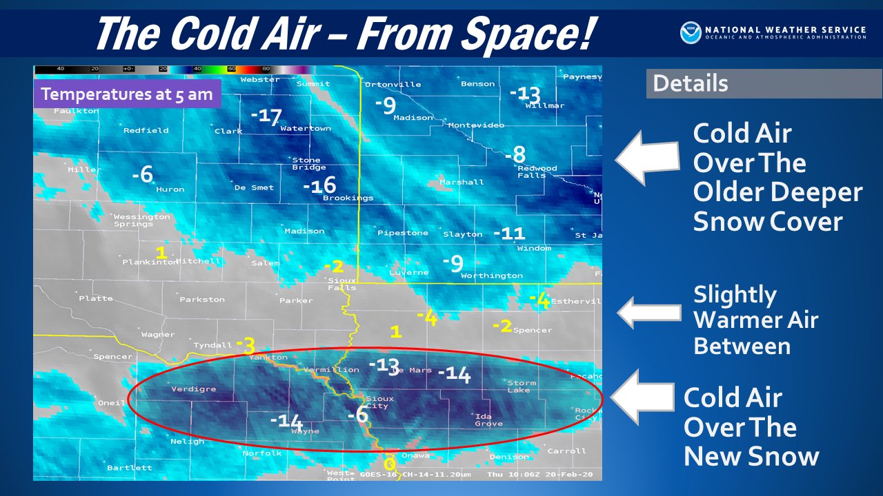 Cold Air Over Snowfall - Seen from Space!