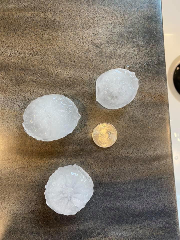 Large hail in Chamberlain, SD