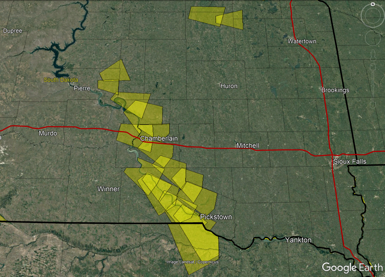 Map of Severe Thunderstorm Warnings