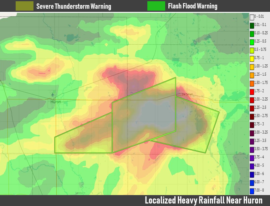 Radar Precipitation near Huron, SD