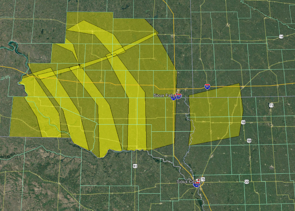 Map of Severe Thunderstorm Warnings issued by NWS Sioux Falls