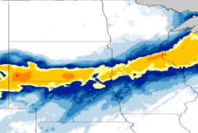 Observed snowfall for December 10-11, 2021