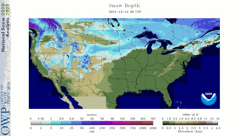 Snow Depth leading up to the event