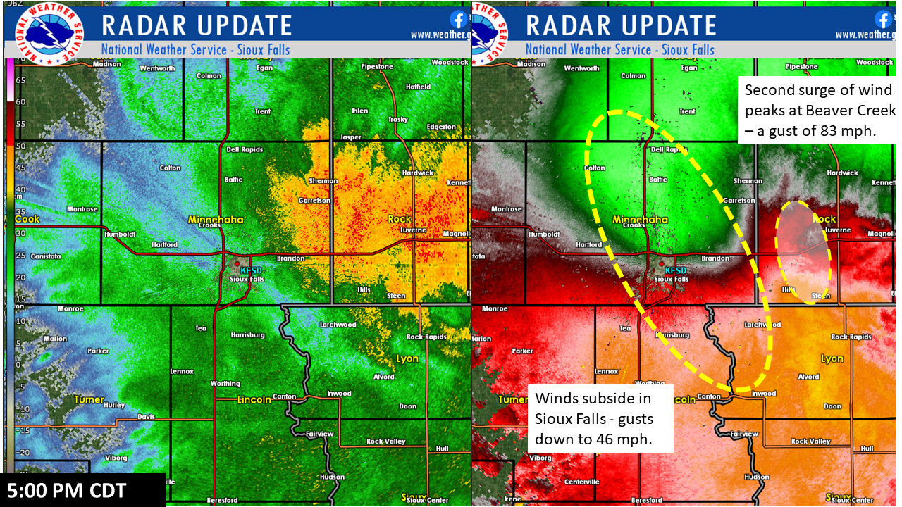 Radar Image from 500 PM CDT