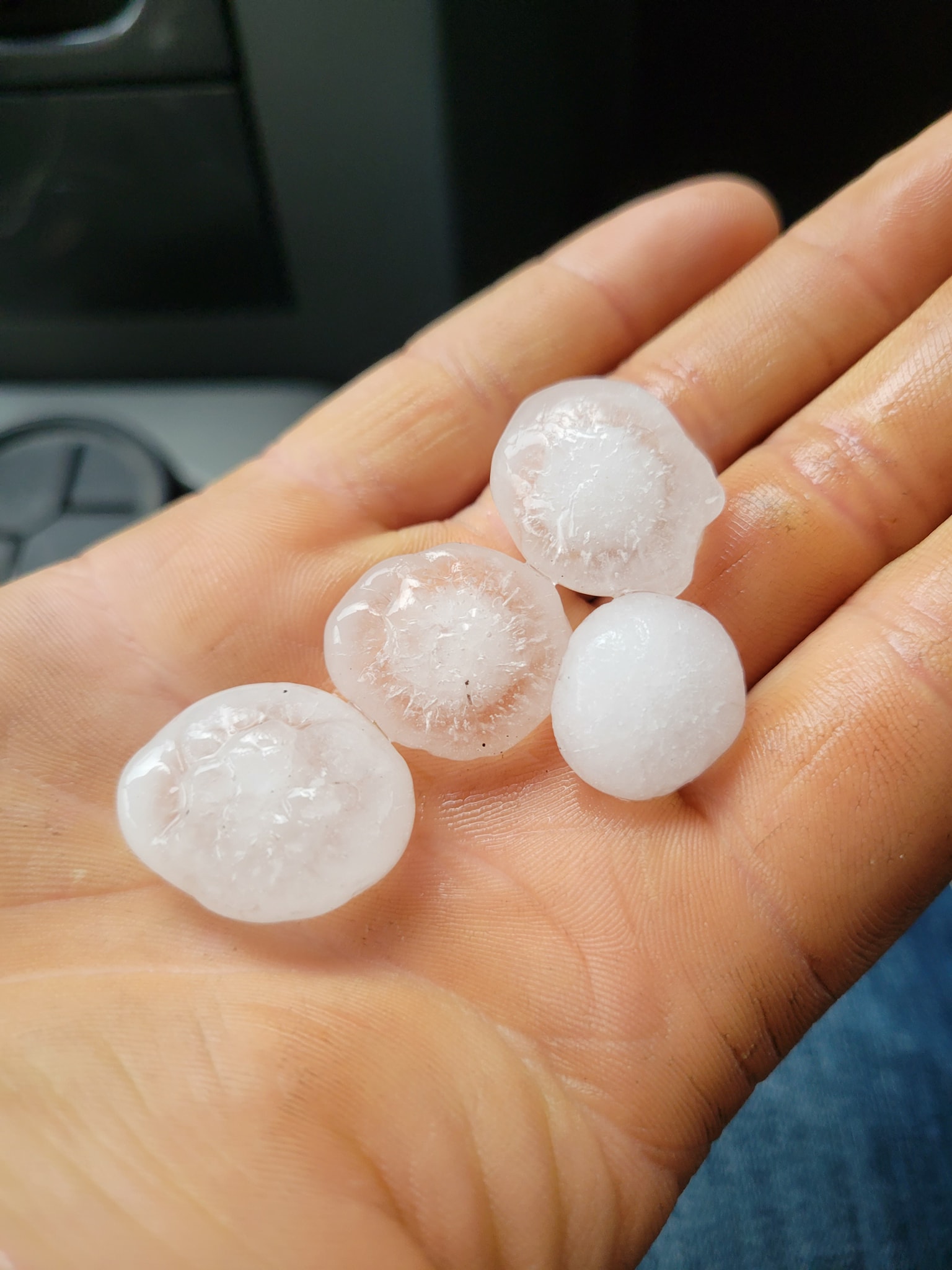 Handful of quarter sized hail, Fonda IA