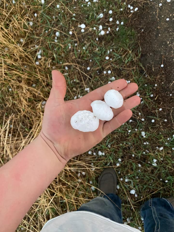 Large Hail in Crow Lake, SD (southwest of Wessington Springs)